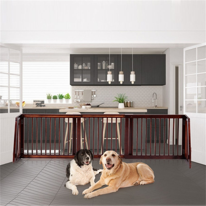 Expandable Design: This pet gate can be adjusted horizontally from 28'' to 80'' to meet yo ..., Gray
