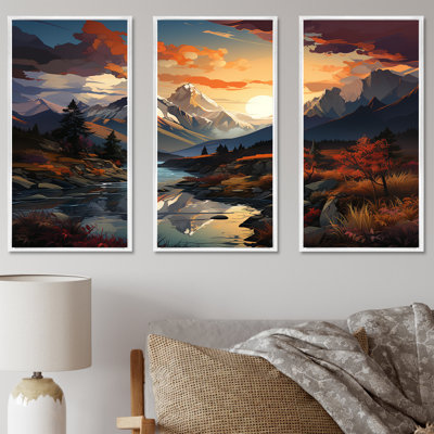 Mountain Sunset Serenity I - Landscape Mountains Wall Art Living Room Set