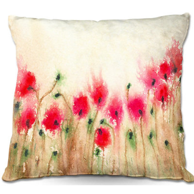  Field of Poppies Throw Pillow