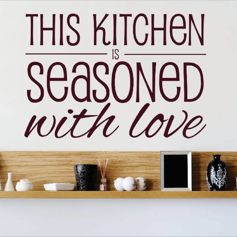 Text & Numbers Wall Decal, Brown, 14" H x 30" W x 0.16" D