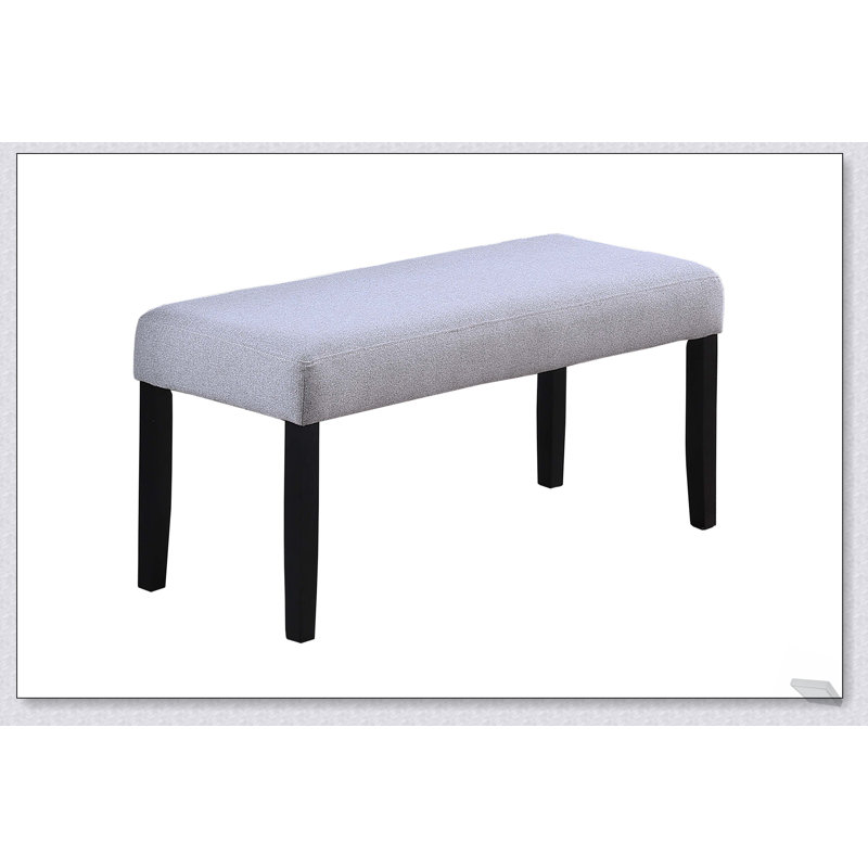 Banc de salle à manger 1 pièce de style contemporain avec pieds en bois gris anthracite et revêtement en tissu doux pour une assise confortable