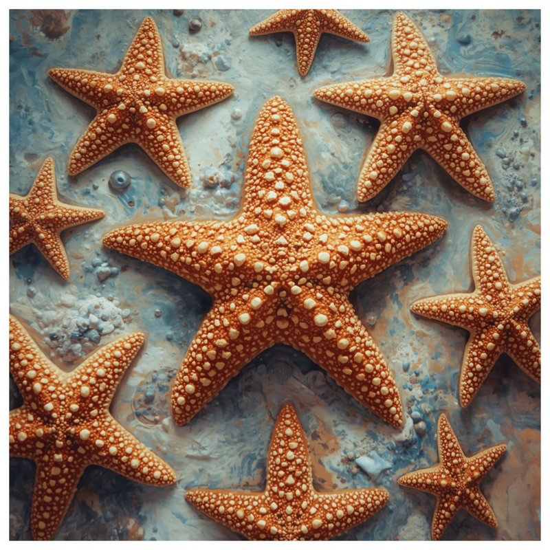 Coussins texturés texturés Starfish On Sand, 14 x 14 inches