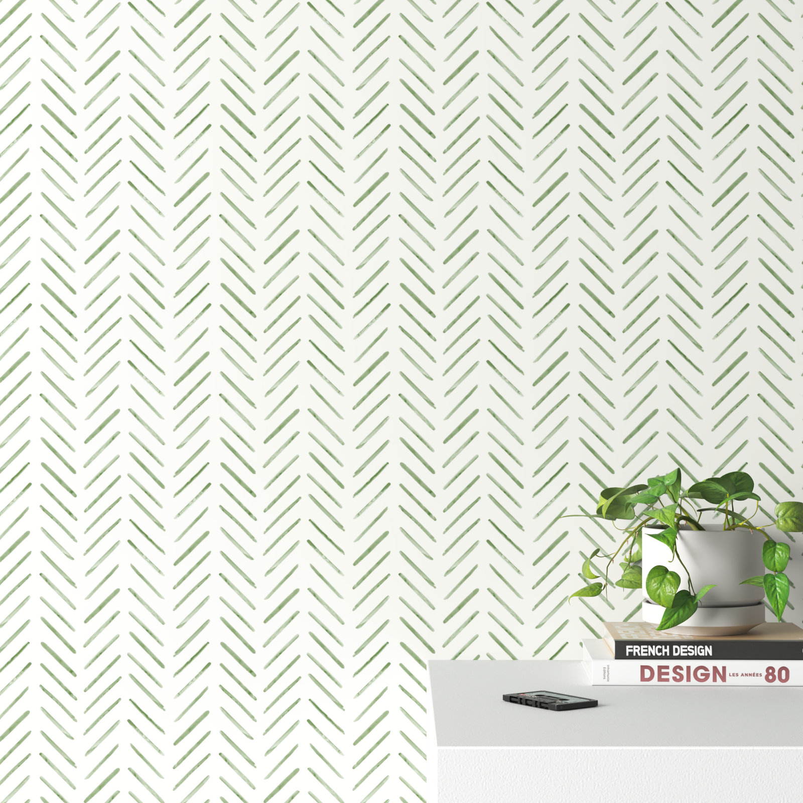 Pre-Pasted Paper Wallpaper Roll , Green
