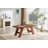 71"×31.5" Walnut Wood Grain MDF Spliced Rectangular Dining Table, Double Inclined Panel Legs, Modern Home Dinner Table For 6-8 People-1042255426