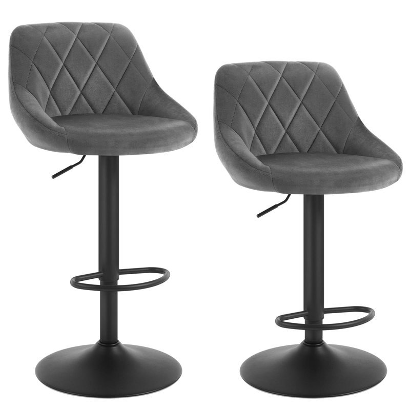 Adjustable Height Counter Stool with Metal Frame