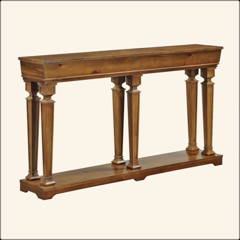 Oak Console Table With Bottom Shelf