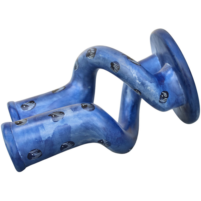 Handcrafted Blue West-African Soapstone Candleholders