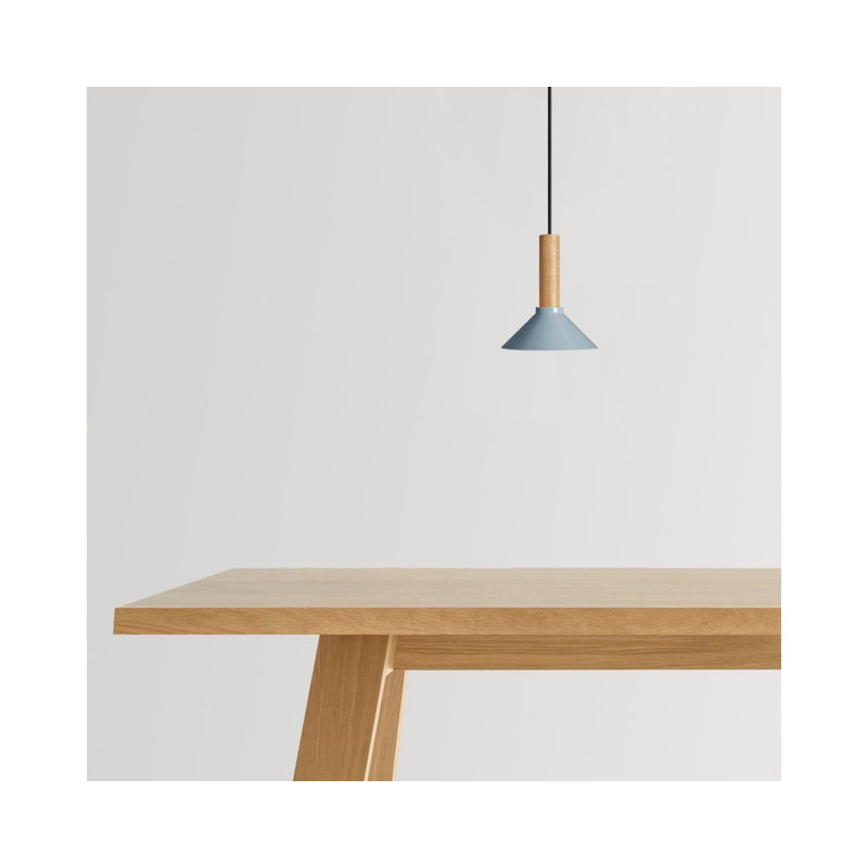 Emblem 1 - Light Pendant, 12" H x 14" W x 14" D, White Oak, Gray Blue
