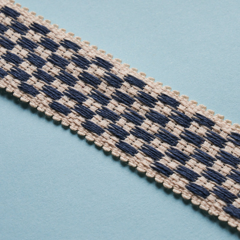 Ruban à carreaux moyen Schumacher x Mary Mcdonald Crawford, Indigo