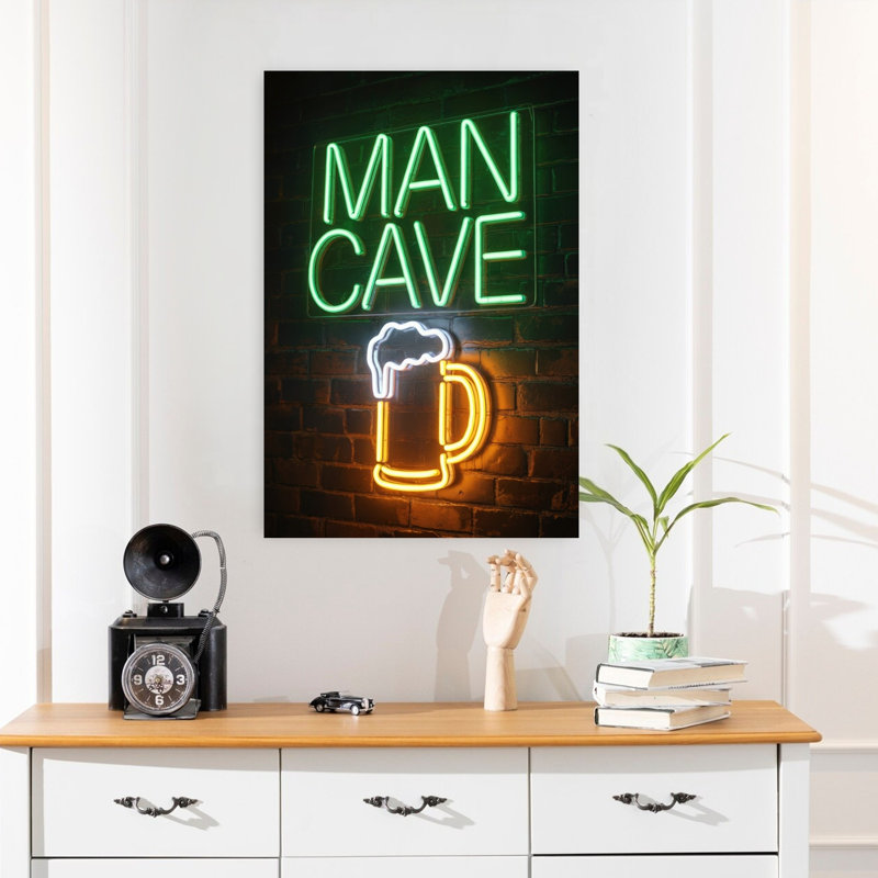 «Man Cave», art mural contemporain, H 24 po x l 16 po