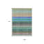 Tapis extérieur lavable rayé bleu sarcelle 9 pi x 12 pi