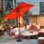 Parasol de marché carré de 6,5 pi Mushtaaq avec support / base - couleur orange-1933620764