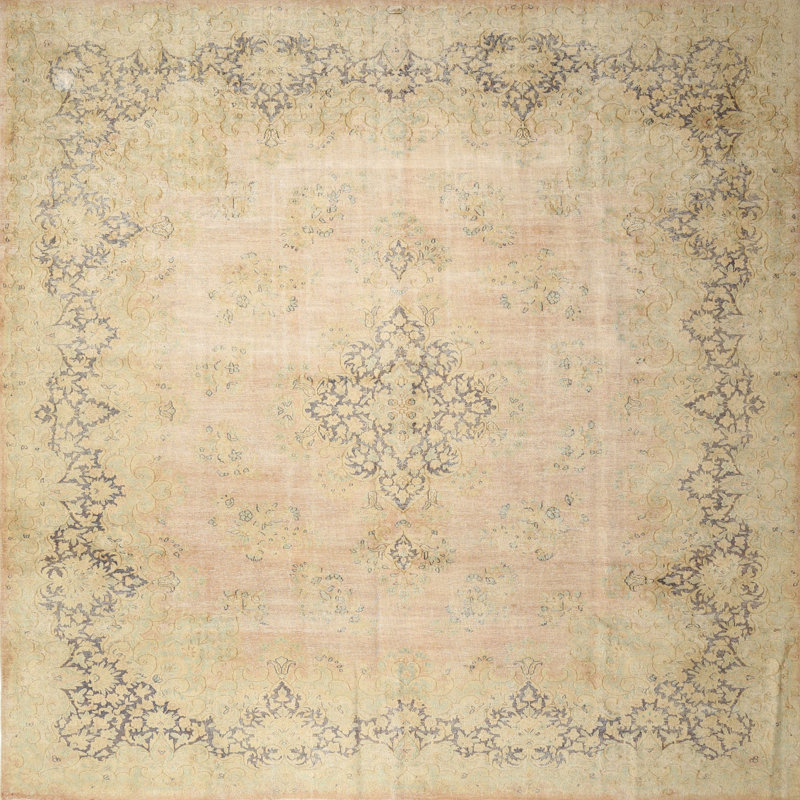 Tapis décoratif beige oriental Arlene, Rond 7 pi