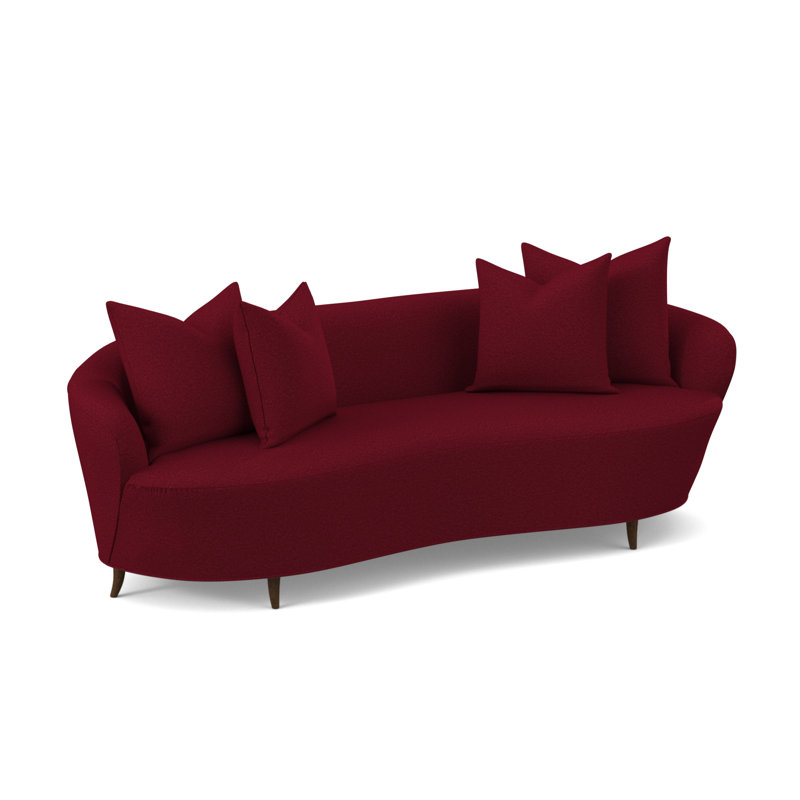 Boomerang Sofa, American Walnut, Margaret Lipstick Polyester Blend