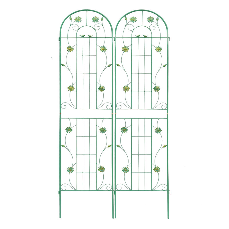 Ensemble de 2 treillis en métal 86,7 po x 19,7 po antirouille pour ranger les plantes grimpantes à l'extérieur