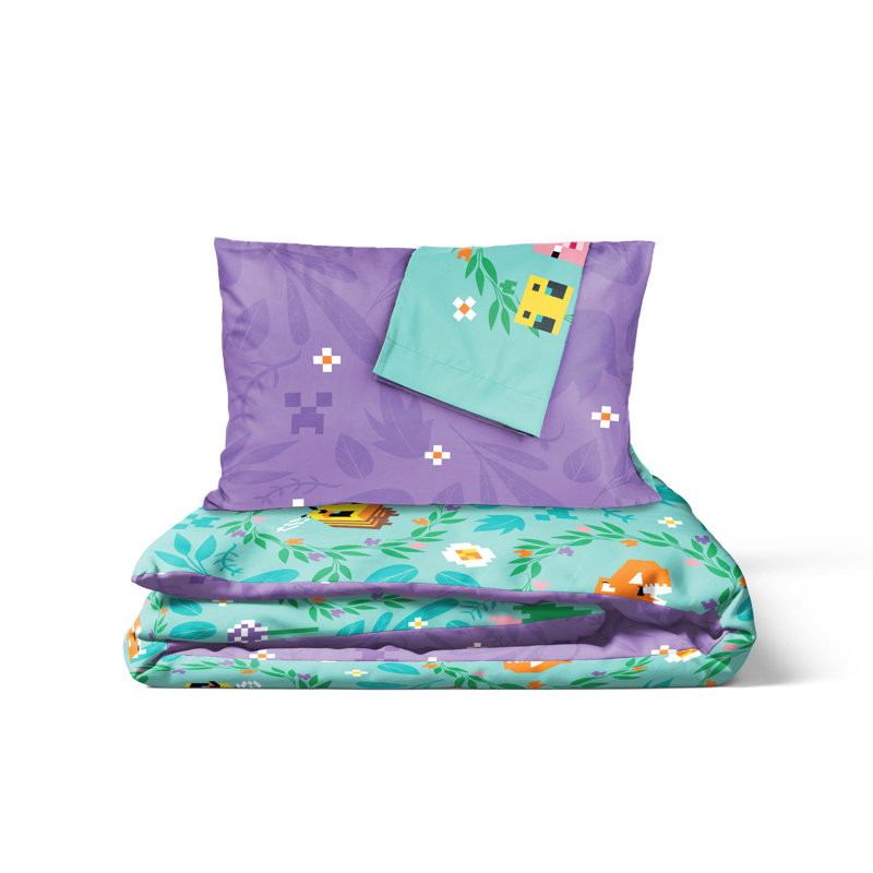 Minecraft Floral Fun Duvet Cover Set