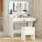 Baelyn Makeup Vanity  with  LED Lighted Mirror,  Modern 4 Drawers Vanities Desk with Stool-1483049333