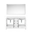 Meuble-lavabo double avec plateau en quartz et miroir Timeless