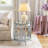 19.7" Wide 2-Tier Round Glass Top End Table Couch Side Table-1197463769-1197463767