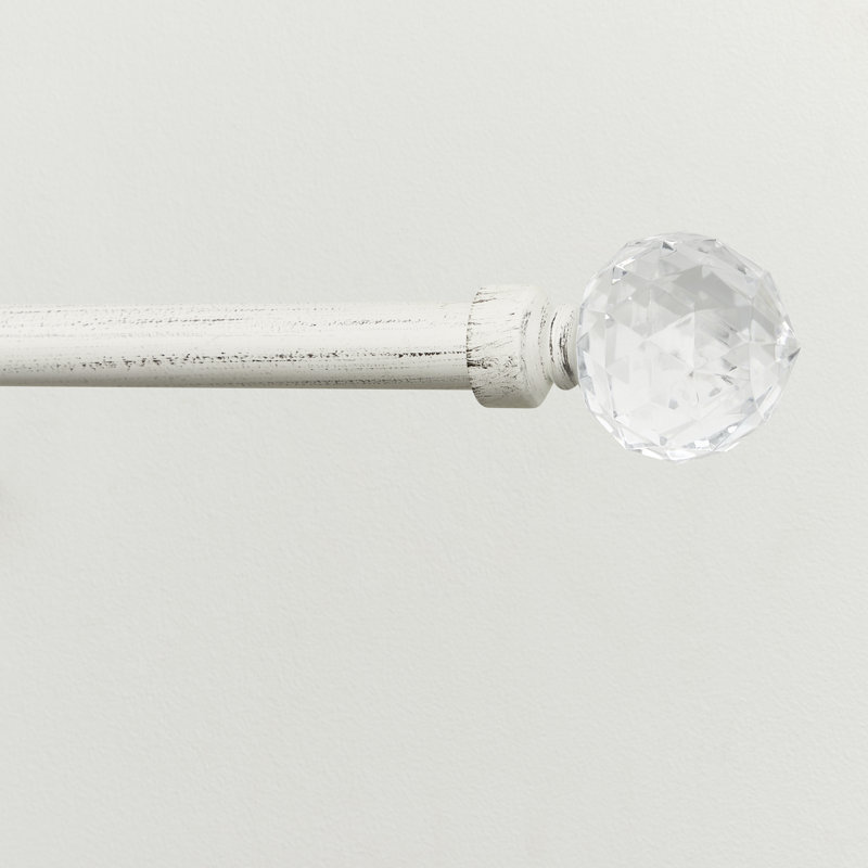 Adjustable Single Curtain Rod, White