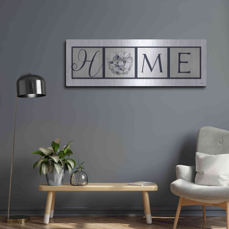 «Marine Blue Home» par Lori Deiter, art mural en métal, 48 po x 16 po