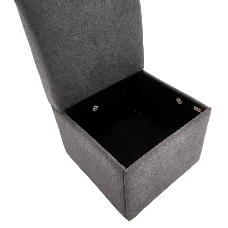2 chaises de cuisine pivotantes avec fonction de rangement pratique. Confortable pour une utilisation quotidienne. Mousse haute densité. Gris foncé Bois massif à 360 degrés de 2 usages différents. Zone cachée. Revêtement en lin.