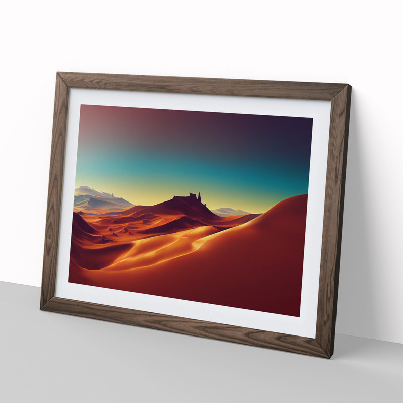Charming Desert - Framed Print, 46cm H x 64cm W x 2cm D, Walnut Framed