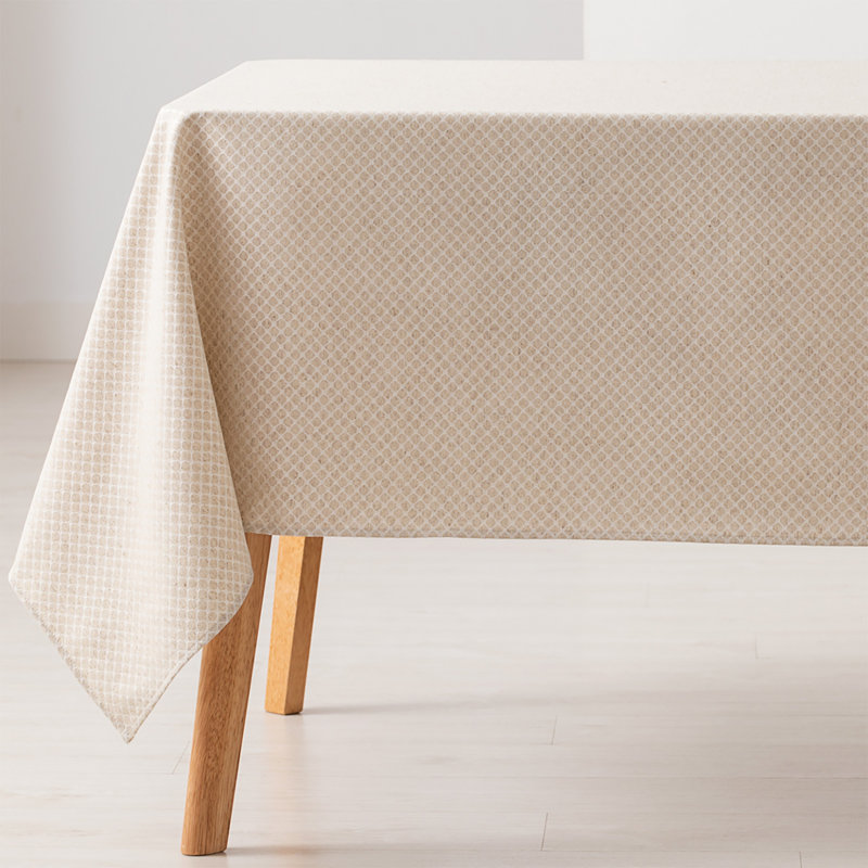 Anguilla Floral Cotton Tablecloth, 180cm W x 140cm L, Linen