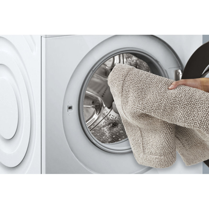 Merkel 100% Cotton Tufted Premium 3 Piece Bathroom Rug Set Machine Washable Extra Soft & Absorbent Reversible Bath Rug, Beige