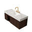 Meuble-lavabo mural simple 48 po avec comptoir en pierre frittée et lavabo en céramique-852061314