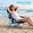 Portable Low Profile Beach Chair, Folding Breathable Camping Chair With Cup Holder-1510112621