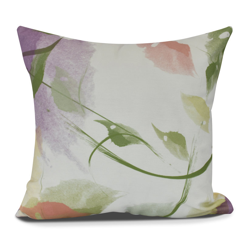 Goals, Gourds, And Gatherings Floral Reversible Throw Pillow, 26" H x 26" W, Coral
