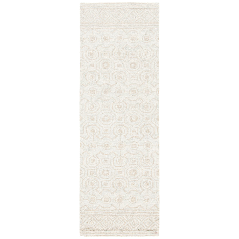 Setzer Hand Tufted Indian Wool Southwestern Rug, Runner 2'3" x 7'