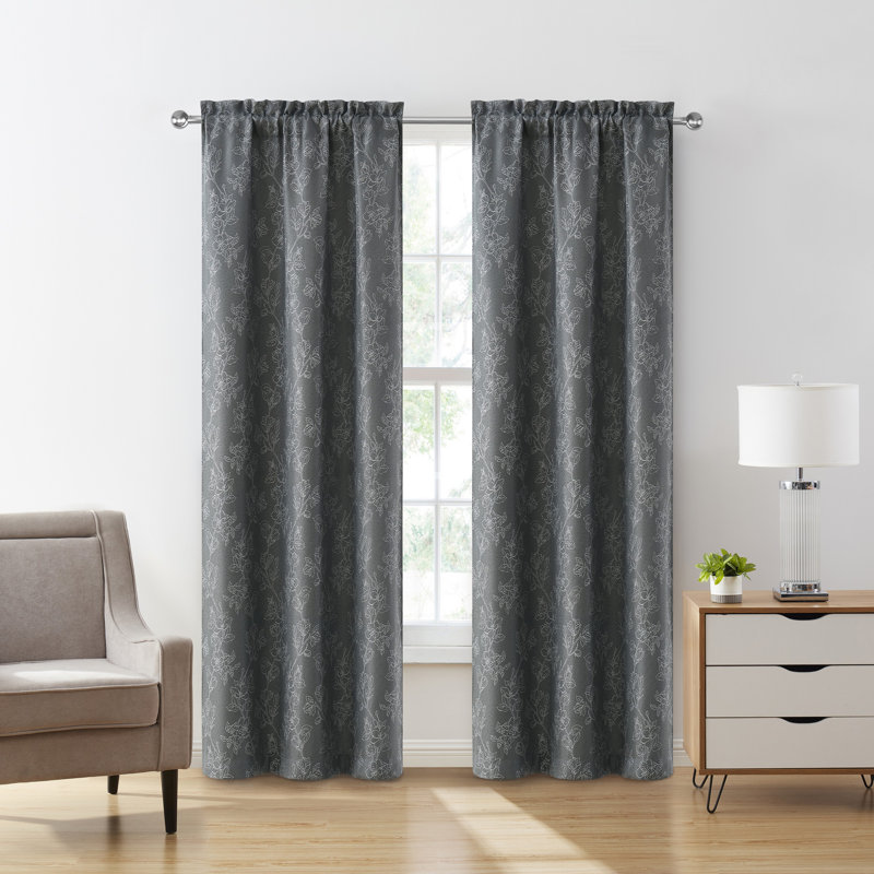 Ensemble de rideaux 2 pièces Carmen, L 38 po x L 84 po, Gris anthracite