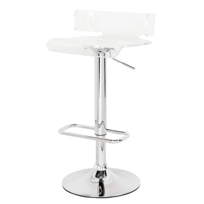 Metal And Acrylic Made Adjustable Stool For Various Settings 34.95 Inches High With Swivel Function Support