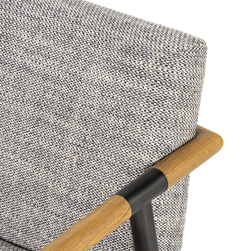 Rowen Upholstered Dining Chair, Sonoma Black Genuine Leather/Carbon Black, Thames Raven/Black