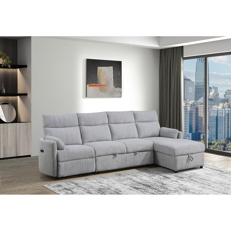 Grey Sleeper With Storage Chaise