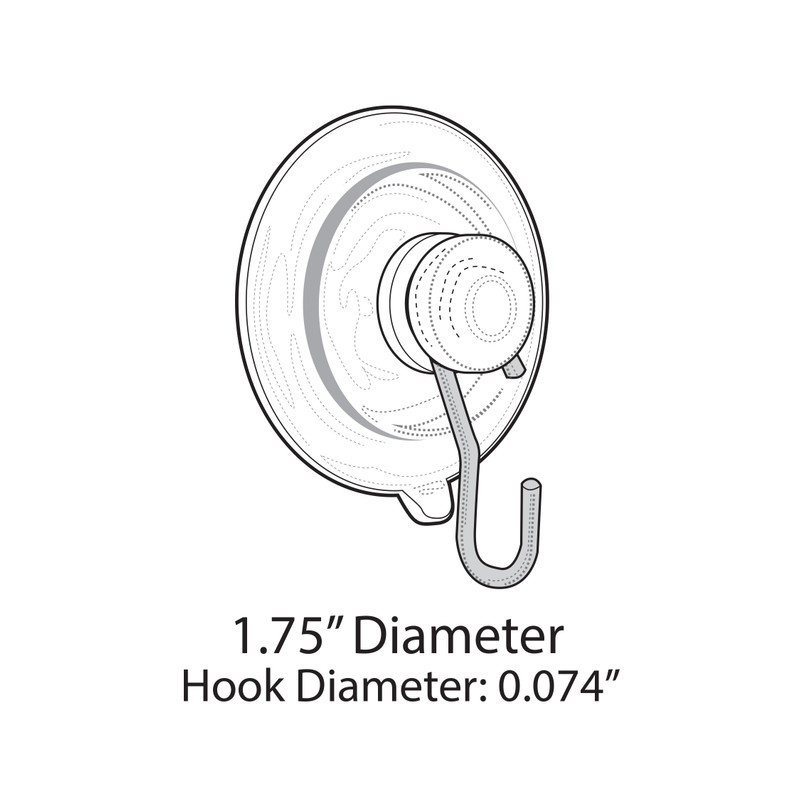 Suction Cup with Hook 1.75" Diameter, 20-Pack