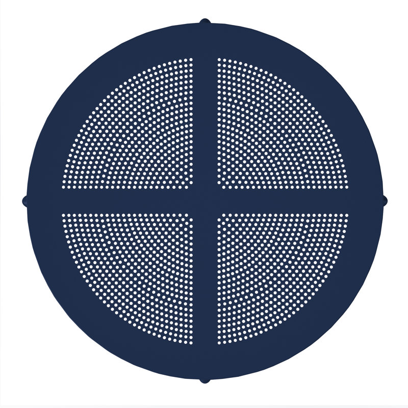 31.5" Outdoor Round Dining Table, Dark Blue
