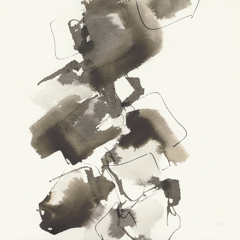 Stacked II Greige Crop - Wrapped Canvas Painting, 46cm H x 30cm W x 3.8cm D