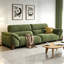Canapé droit en chenille vert crème en tissu de style Mid-Century pour les petits espaces-129512848