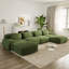 Canapé modulaire en forme de U de 152 po avec larges accoudoirs incurvés et chaises incurvées, sans assemblage-2135484813