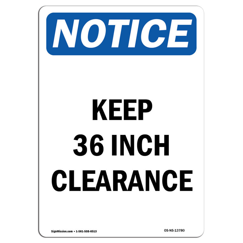 Panneau «Keep Clearance»