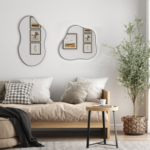Miroir mural asymétrique en forme de nuage (ensemble de 2)