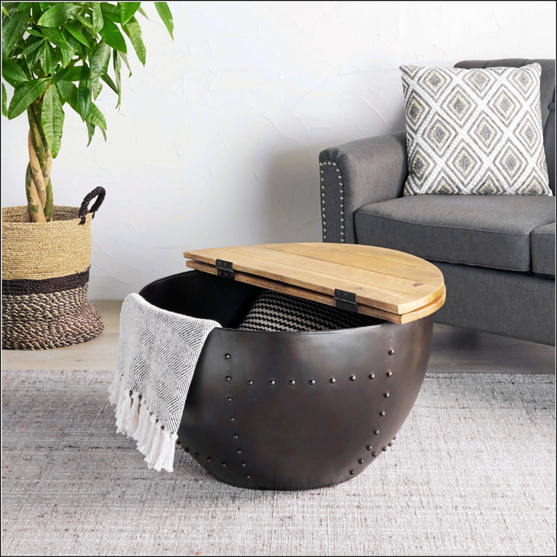Table basse en bois et fer