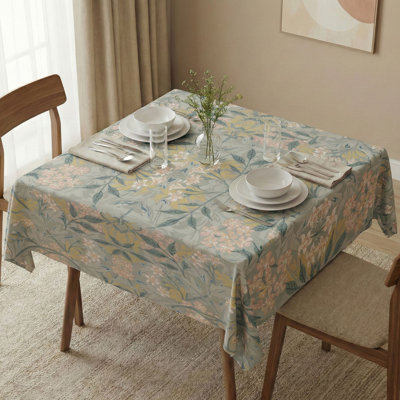 Eloan Premium Tablecloth (55 x 55 Inches), 50% Cotton & 50% Polyester, Washable & Ironable | Machine Wash Safe at 86°F, Tumble Dryer Safe | Elegant Design for Dining Room & Special Occasions, Easy Care & Durable