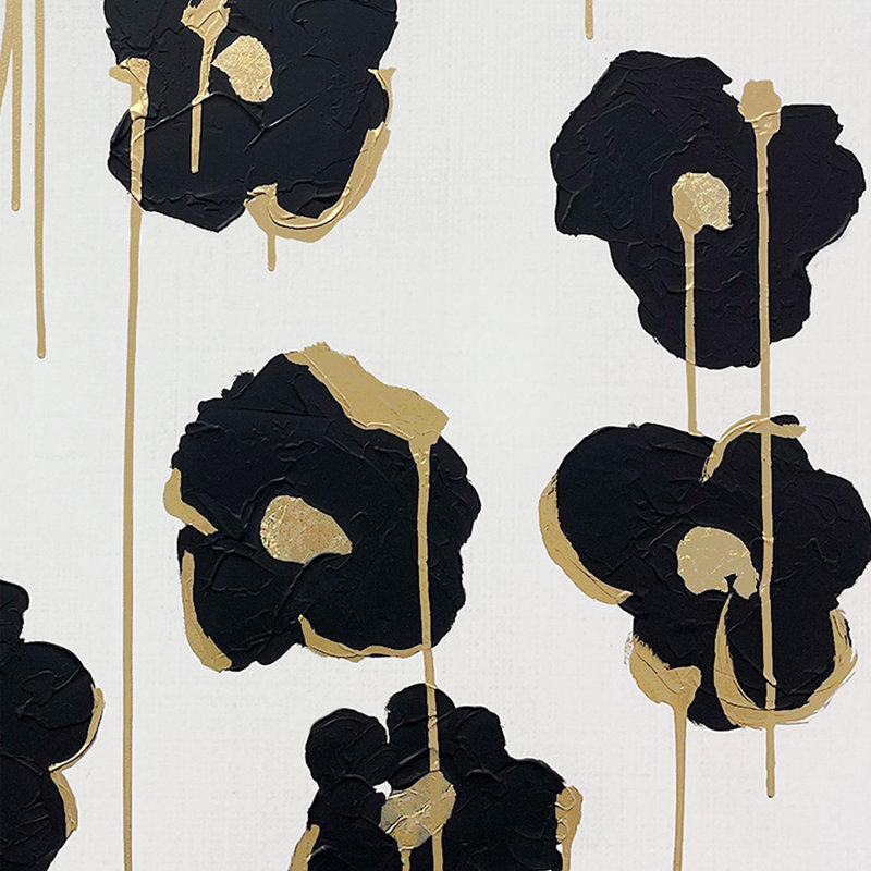 Gilded Camellias, 31" H x 31" W