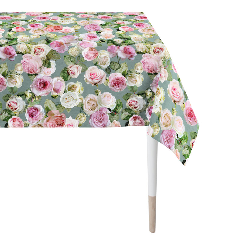 Summergarden Tablecloth, Green/Light Yellow/Light Pink/Blue