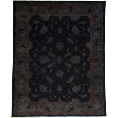 Wool Oriental Area Rug in Black