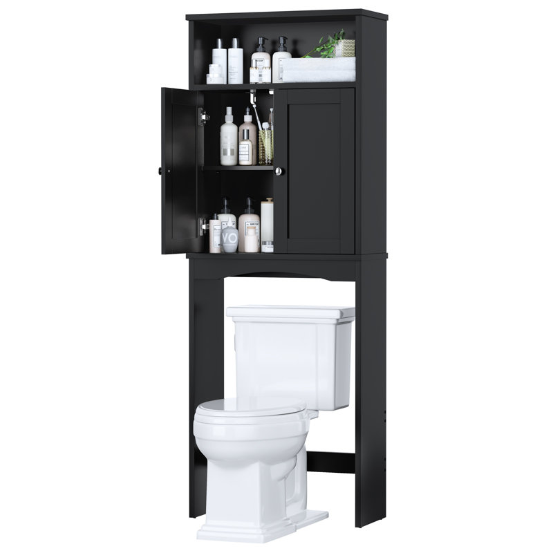 Over The Toilet Storage Cabinet, Bathroom Shelf Over Toilet, Bathroom Storage Cabinet Organizer, Black